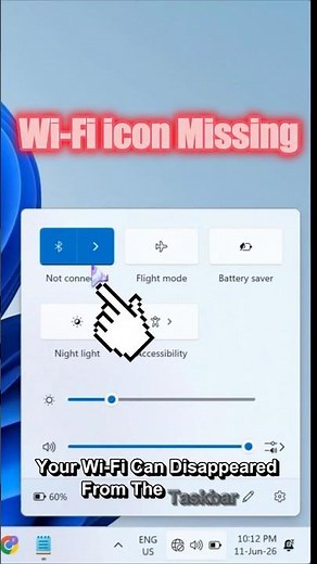 How to Fix Missing WiFi Icon on Windows 11 Taskbar #shorts