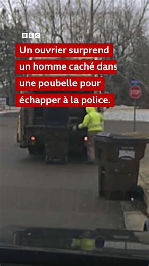 Une vidéo enregistrée par la caméra embarquée du département de police de Huber Heights, dans l'Ohio, aux États-Unis, montre un éboueur découvrant un homme qui avait pris la fuite lors d'un contrôle routier plus tôt dans la journée. La police indique que le suspect a été placé en garde à vue sans blessure. | BBC News Afrique