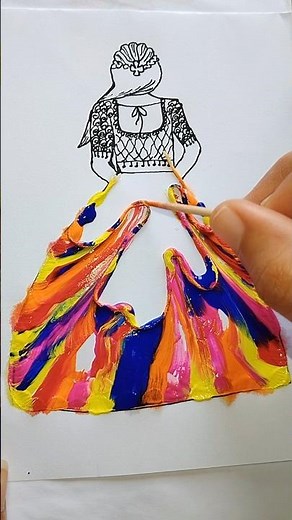 Easy thread painting String pull painting @aRtiShtaM #threadpainting #simple #acrylicpainting