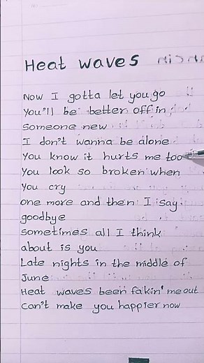 Heat Waves lyrics - Glass Animals #heatwaves #lyrics