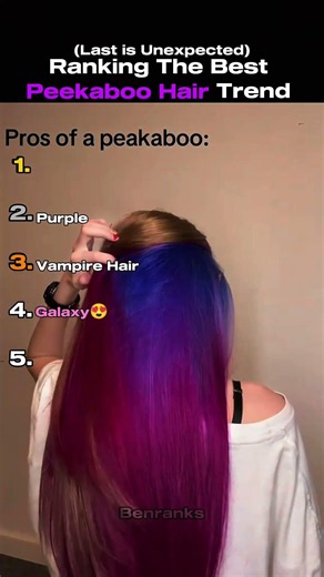 Ranking The Best Hidden Peekaboo Hair Trends! 🕵️‍♀️ #shorts #hairtrends #peekaboohair