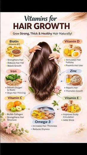 🌟 The Secret Vitamins for Fast Hair Growth! Get Thicker, Longer Hair Naturally 💇‍♀️✨