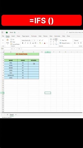 Excel IFS Function – Multiple Conditions Check Karna Sikho! 🔥 | Excel Tips #Shorts #short #trending