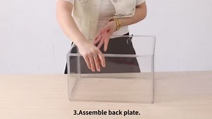 4Tier Display Case for Collectibles,Clear Display Box with 2 Stands ,Storage Container with Magnetic Door