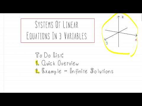Algebra: Infinite Solutions - Systems of Linear Equations with 3 Variables