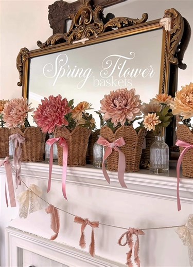 DIY Spring Flower Baskets for Home Decor