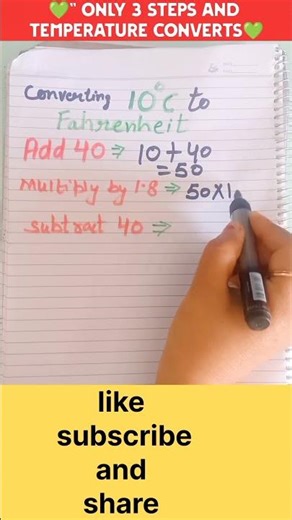 Temperature hack :- Celsius to Fahrenheit#conversion #mathsshorts