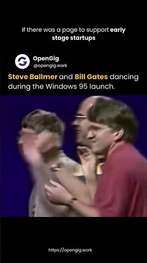 Bill Gates dancing on Windows 95 launch