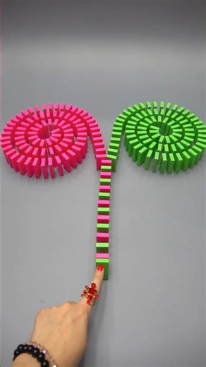 Satisfying Domino Effect ✨Two Spiral✨ 🔁Video Loop #dominogirl #dominoeffect #dominoesfalling