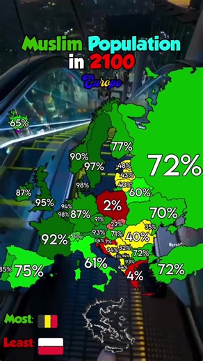 Muslim population in 2100 europe this is genuinley sad #muslim #fyp #mapping #islamic #map