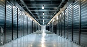 Cloud Storage Servers in a Data Center: Hosting Services in an IT Warehouse. Concept Cloud Storage, Data Centers, Hosting Services, IT Warehouse, Server Management