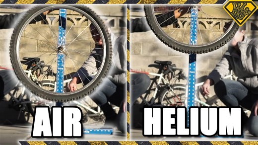 What happens when bike tires are filled with helium?