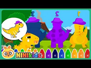 Find the mother dinosaur! | Baby Giganotosaurus | police rescue | Dinosaur Encyclopedia | Nini Kids