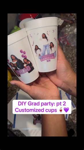 Part 2: Beginner friendly graduation party DIYs! Let’s make some customized cups with the help of @Canva @Office Depot. This was sooo easy affordable and adds a nice touch to any event! 🥤🥰 #canva #custompartyfavors #customcups #customfoamcups #partyfavors #customized #gradparty #diyparty #craftideas #partydecor #diy #graduation