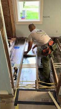 Insulating a bathroom floor. #construction #diy #carpentry #remodeling #homeimprovement