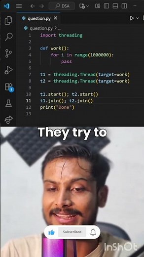 Threading in Python . . . . #python #programming #college #interview #coding