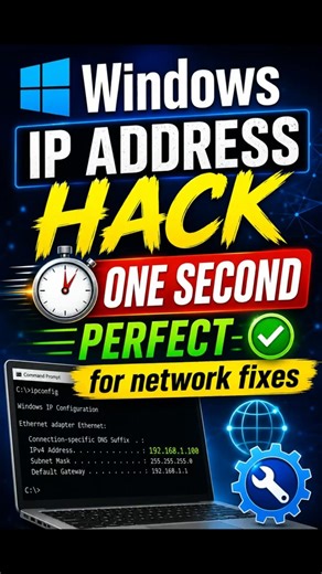 🔍 Windows PC me IP Address Kaise Check Kare? Hindi Guide 2026 🔍#tips #dinesh #tech #computer