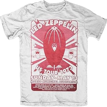 Amazon.com: Led Zeppelin Mobile Municipal Official Tee T-Shirt Mens Unisex (Small) White : Ropa, Zapatos y Joyería