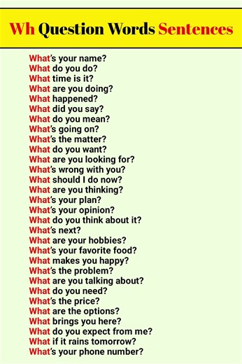 wh question words