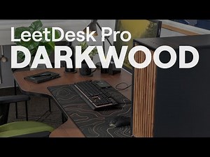 LeetDesk Pro Darkwood - Gaming Desk with Elegant Wood Finish | Height Adjustable | Customizable