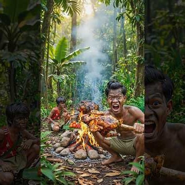 How To Cook Chicken In The Middle Of The Forest #bushcraft #outdoors #cooking