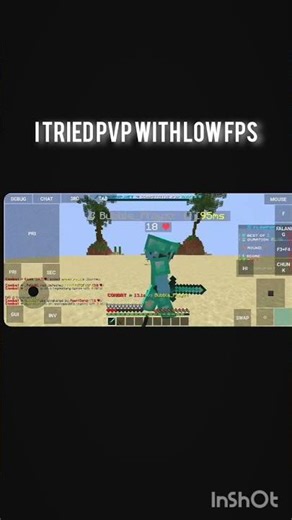I tried Pvp with low fps 🥲 #minecraft #minecraftshorts #minecraftpvp #pvp