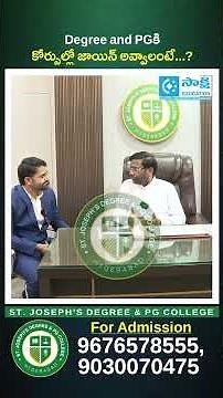 Degree & PG Courses Admission Guide 2026 | ST Joseph’s College Hyderabad #Shorts #degree #pg #course