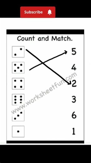 Numbers Matching #study#maths#cartoon#dots #counting #matching #1to10 #primarylearning