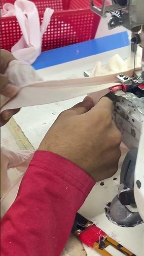 Single-needle chain stitch lace trimming method #sewing #sewinghacks #production