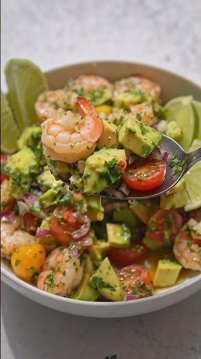 Zesty Shrimp Avocado Lime Salad #recipe #easynutrition #easyrecipe #healthyeating #food #cooking