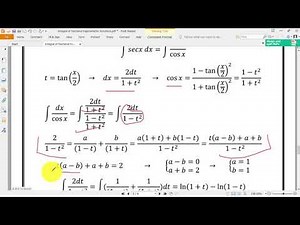 Integral of fractional trigonometric functions