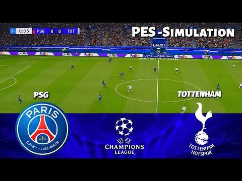 Paris Saint Germain vs Tottenham Hotspur | UEFA Champions League 2025 | PES 21 Simulation