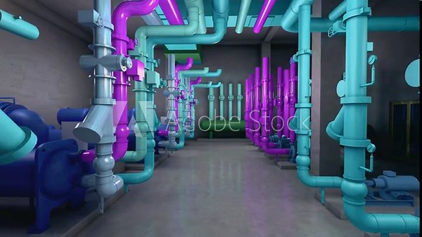 3d rendering,3D Animation Simulation of Mechanical and Electrical Engineering Installation Stock Video