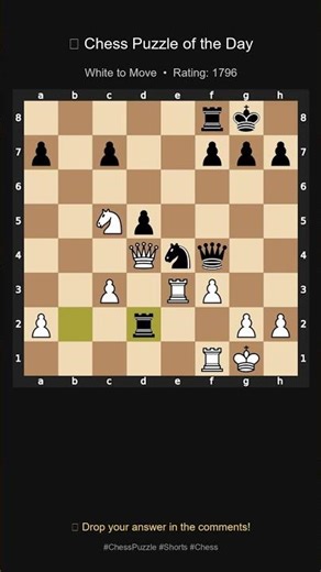 Chess Puzzle #RXiMh | White to Move | Rating 1796 #Shorts