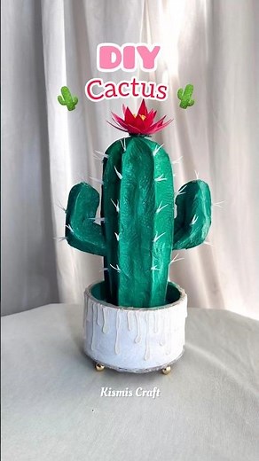 DIY Artificial Cactus #shorts #handmade #artificialplants #craftideas #cactus #youtubeshorts