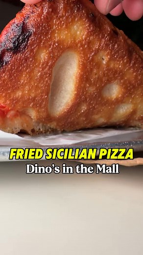 The Crunch Factor is INSANE on this Pan Fried Sicilian Pizza at Dino's Pizza Italian Restaurant in the Wyoming Valley Mall! This pizza really stands out from the rest! | NEPA Pizza Review