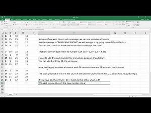 How to Perform Cryptography in Excel. [HD]