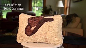 Chandler 4 Corners Artist-Designed Howdy Ma'am Hand-Hooked Wool Decorative Throw Pillow (8 in x 12 in) Cowboy-Themed Pillow for Couches & Beds - Low Maintenance Country Western Decor for Home