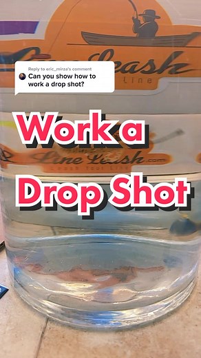 Reply to @eric_mirza how to fish drop shot. Taunt line and bounce it off of the bottom on a slow retrieve. #lineleash #dropshot #bassfishing