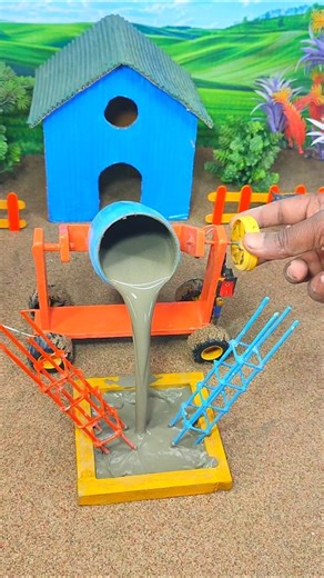 🔥🔥 I build Homemade Tractor Cement Mixer Machine | Mini Construction Project #shorts #youtubeshorts