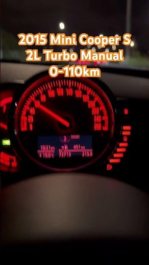 2015 Mini Cooper S Coupe 2L Turbo Manual 0-110 acceleration Test