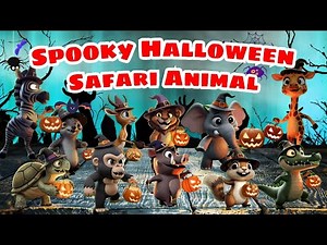 Spooky Halloween Safari Animal Sounds Song | ABC Animal Sounds Song For Kids 🐘🦒 | Little Puppy Learn