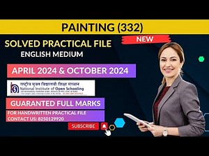 NIOS Class 12th Painting (332) Solved Practical File || Nios 12th Painting Practical File 2023-24