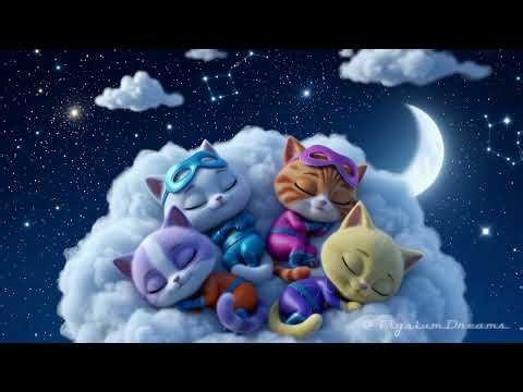 Peaceful Sleeping Super Cute Kitties 💤 Gentle Lullaby Music for Babies & Toddlers Sleep