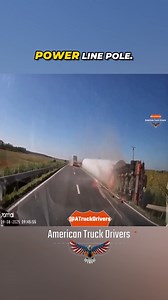 43K views · 715 reactions | Heavy truck load tips over on rural highway — trailer ends up on its side, narrowly missing power line #AmericanTruckDrivers #truckdriver #trucking #CDL #Dashcam #TruckDriversLife #18Wheeler #LoadShift #TrailerTip #Highway | American Truck Drivers | Facebook