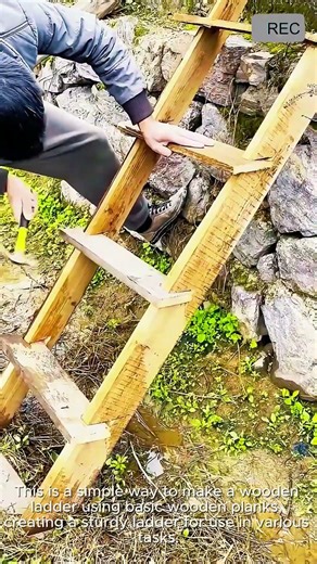Simple and Strong DIY Wooden Ladder #video #viral #creative #technology #machine