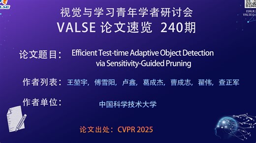 【VALSE论文速览-240期】Efficient Test-time Adaptive Object Detection via Sensitivity...