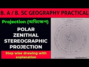 Polar Zenithal Stereographic Projection | Calculation and drawing | B. A / B. Sc Geography Honours