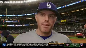 36K views · 1.3K reactions | After hitting a homer in his FIFTH STRAIGHT World Series game, Freddie Freeman spoke with Robert Flores about being locked in at the plate and the team mindset going into Game 4! | MLB Network | Facebook