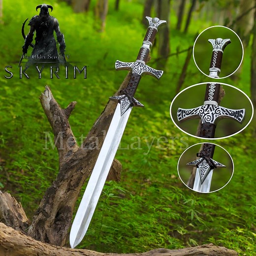 Handcrafted Skyrim Greatsword Replica With Leather Sheath –dragonborn Cosplay Prop,elder Scrolls Collection,engraved Gift for Him/boyfriend - Etsy